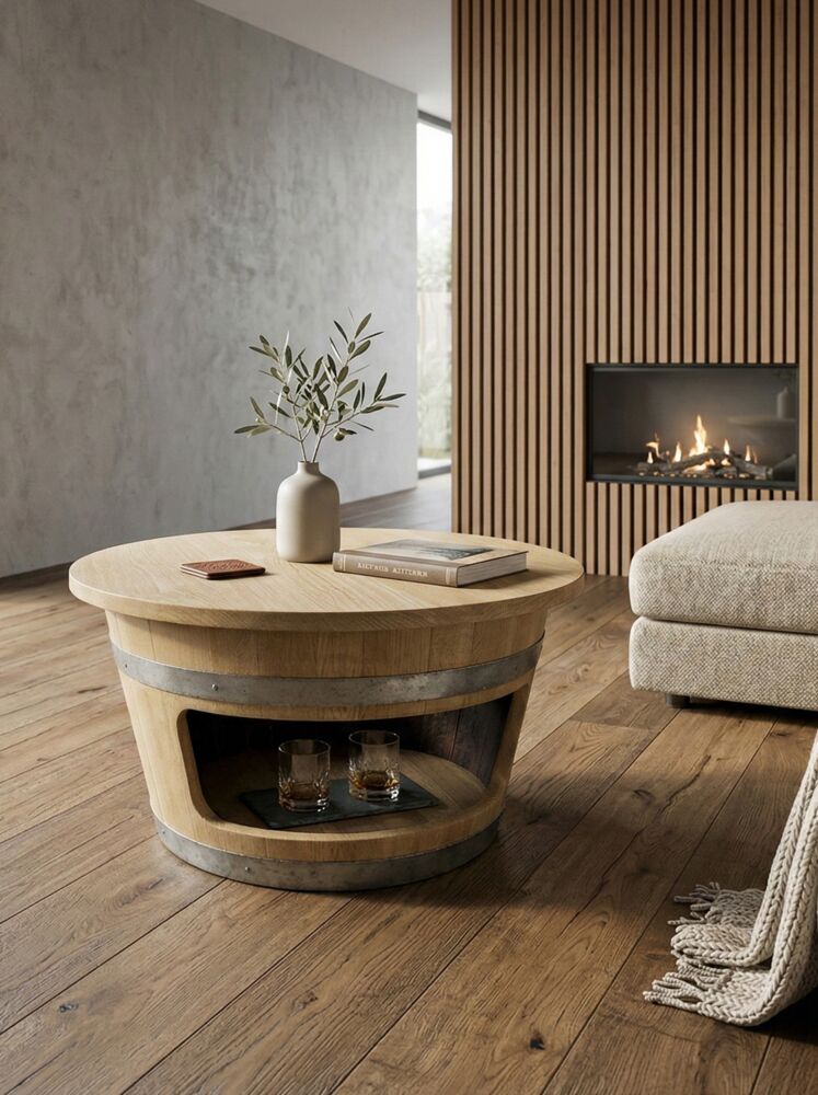 Table basse tonneau avec ouverture frontale